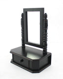 20" Black Wood Framed Freestanding Makeup Shaving Tabletop Mirror