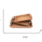 Set of Three Brown Wood Serving Tray