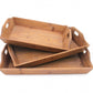 Set of Three Brown Wood Serving Tray