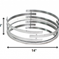 14" Silver Round Metal Geometric Vanity Tray