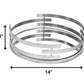 14" Silver Round Metal Geometric Vanity Tray