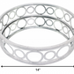 14" Silver Round Metal Geometric Vanity Tray