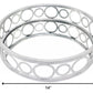 14" Silver Round Metal Geometric Vanity Tray