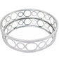14" Silver Round Metal Geometric Vanity Tray