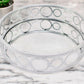 14" Silver Round Metal Geometric Vanity Tray