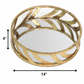 14" Gold Round Metal Geometric Vanity Tray