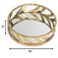 14" Gold Round Metal Geometric Vanity Tray
