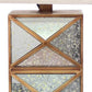 28" Distressed Gold And Silver Metal Bedside Lamp With Beige Shade