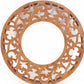 24" Brown Round Wood Framed Accent Mirror
