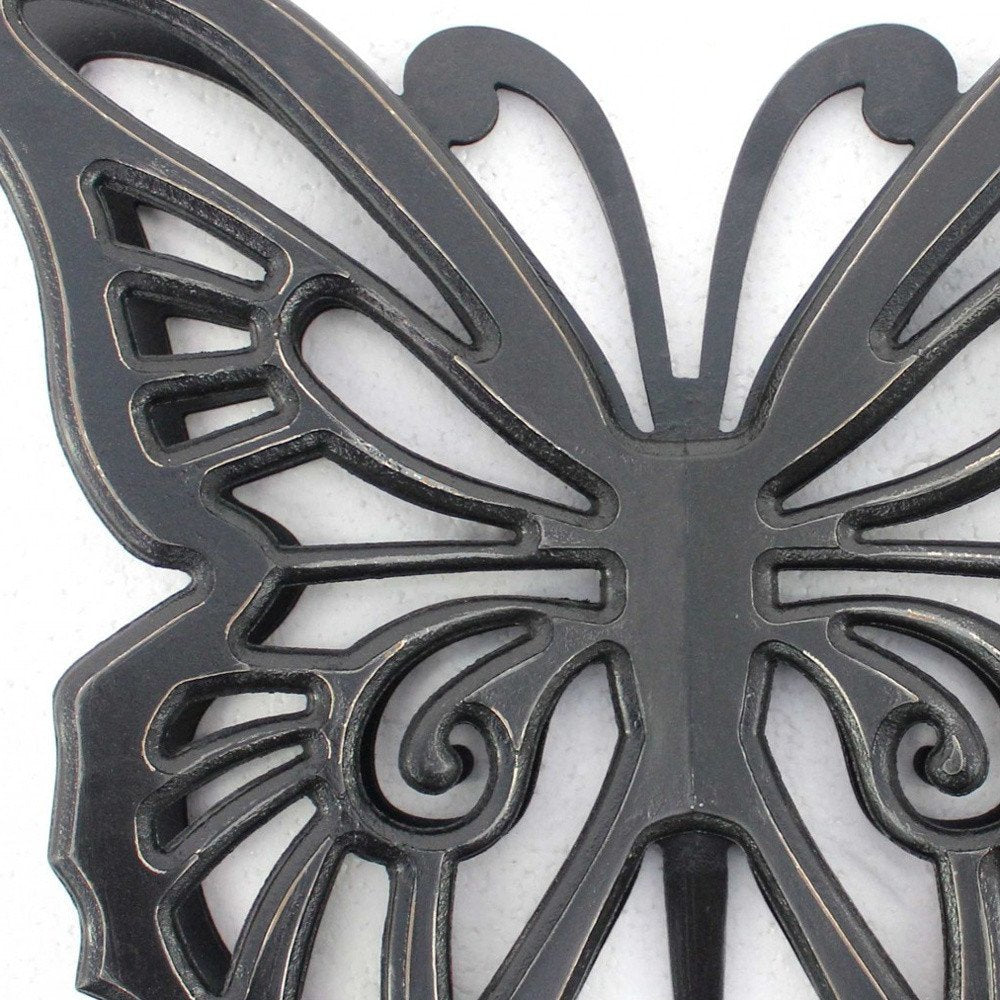 23" X 19" Black Butterfly Wood Hanging Dimensional Sculpture