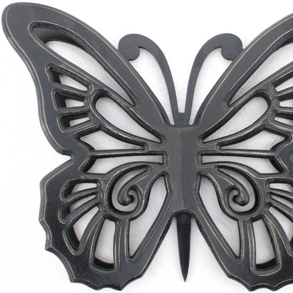 23" X 19" Black Butterfly Wood Hanging Dimensional Sculpture