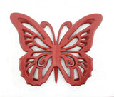 23" X 19" Red Butterfly Wood Hanging Dimensional Sculpture