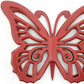 23" X 19" Red Butterfly Wood Hanging Dimensional Sculpture