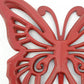 23" X 19" Red Butterfly Wood Hanging Dimensional Sculpture