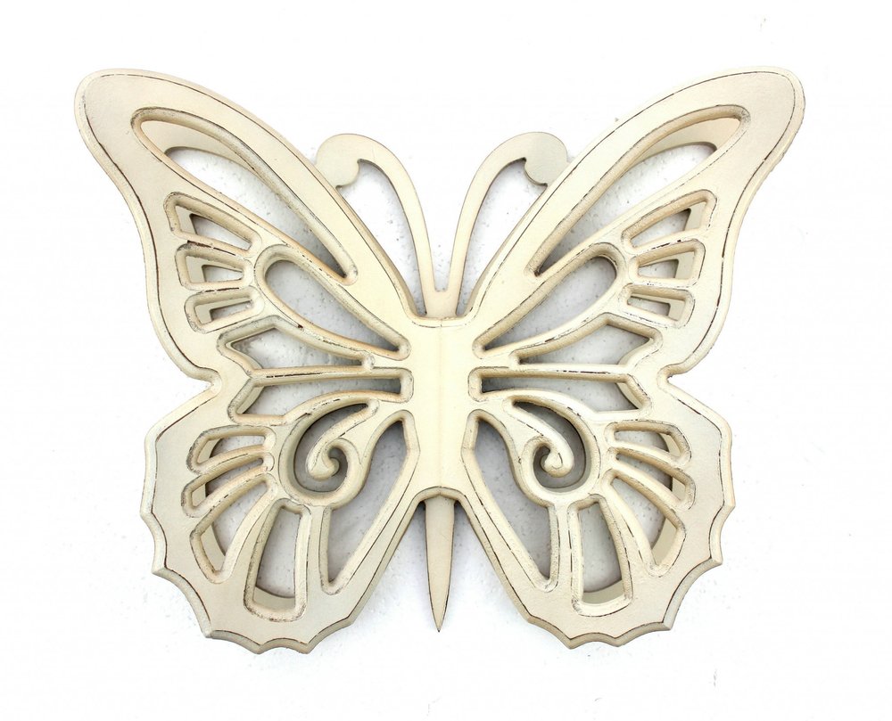 23" X 19" Red Butterfly Wood Hanging Dimensional Sculpture