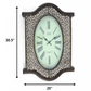 20" Oval Antiqued Bronze Wood and Glass Analog Wall Clock