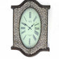 20" Oval Antiqued Bronze Wood and Glass Analog Wall Clock
