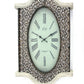 20" Oval Antiqued Bronze Wood and Glass Analog Wall Clock