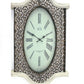 20" Oval Antiqued Bronze Wood and Glass Analog Wall Clock