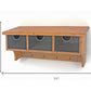 Brown Rustic Wooden Wall Shelf With 3 Drawers And Hooks