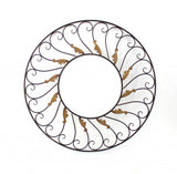 38" Bronze Metal Round Framed Accent Mirror