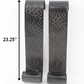 5" X 5" X 23.25" Brown, Vintage, Metal - Wall Candle Holder Sconce Set