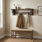 30" Red Distressed Wood Four Hook Wall Mounted Hanging Coat Rack