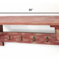 30" Black Distressed Wood Four Hook Wall Mounted Hanging Coat Rack