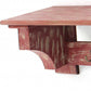 30" Red Distressed Wood Four Hook Wall Mounted Hanging Coat Rack
