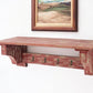 30" Red Distressed Wood Four Hook Wall Mounted Hanging Coat Rack