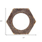 24" Bronze Hexagon Distressed Wood Framed Accent Mirror