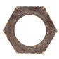 24" Bronze Hexagon Distressed Wood Framed Accent Mirror