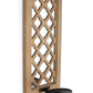 6 X 7.5 X 17 Tan Wooden Cross - Candle Holder Sconce