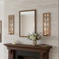 Set of Two Tan Lattice Wall Sconce Candle Holders