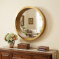 36" Gold Round Solid Wood Framed Accent Mirror