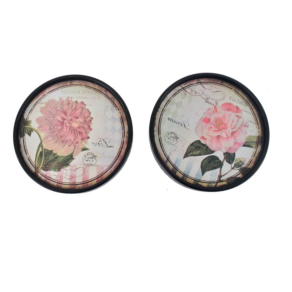 Set Of Two Black Framed Distressed Wall Art