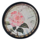 Set of Two Black And Pink Floral Metal Round Trays Hanging Wall Decor