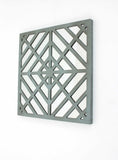 24" Black Abstract Wood Framed Accent Mirror