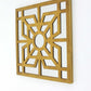 24" Black Abstract Wood Framed Accent Mirror