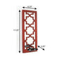 17" Red And Silver Lattice Solid Wood Wall Sconce Candle Holder