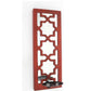 17" X 5" X 6" Red, Wooden Cross - Candle Holder Sconce