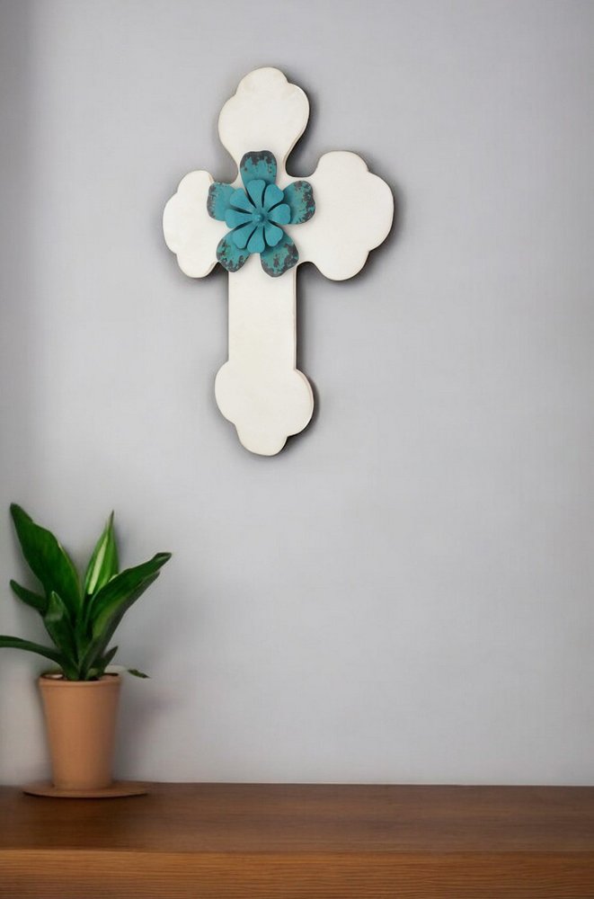 Blue Wood Hanging Dimensional Sculpture