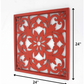 Red Flower Wood Hanging Dimensional Sculpture