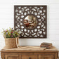 24" Brown Circle In Square Vintage Style Framed Accent Mirror