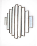 36" X 36" Silver Wood And Mirror Hanging Dimensional Sculpture
