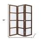 84" Brown Folding Three Panel Screen Room Divider