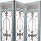 72" Blue Metal Folding Three Panel Screen Room Divider