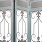 72" Blue Metal Folding Three Panel Screen Room Divider