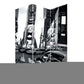 72" Gray Canvas Folding Three Panel Screen Room Divider