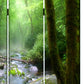 72" Green CanvasFolding Three Panel Screen Room Divider